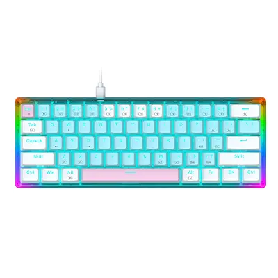 EYOOSO Z11T Mechanical Gaming Keyboard for Gamers with Ergonomic design RGB lights unique bicolor mold keycaps N-keys rollover keyboard with switches Wired USB interface